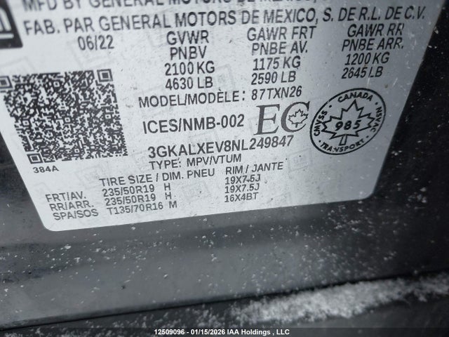 3GKALXEV8NL249847 GMC Terrain Denali