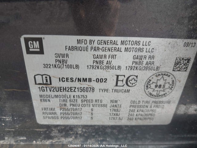1GTV2UEH2EZ156078 GMC Sierra K1500 Sle