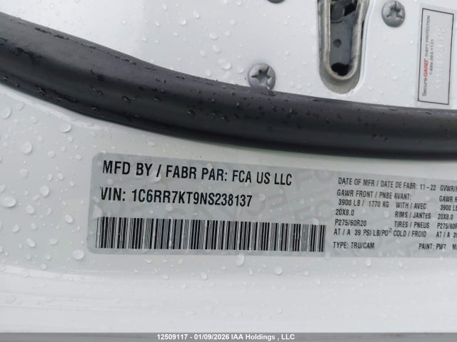 1C6RR7KT9NS238137 RAM 1500 Classic Tradesman