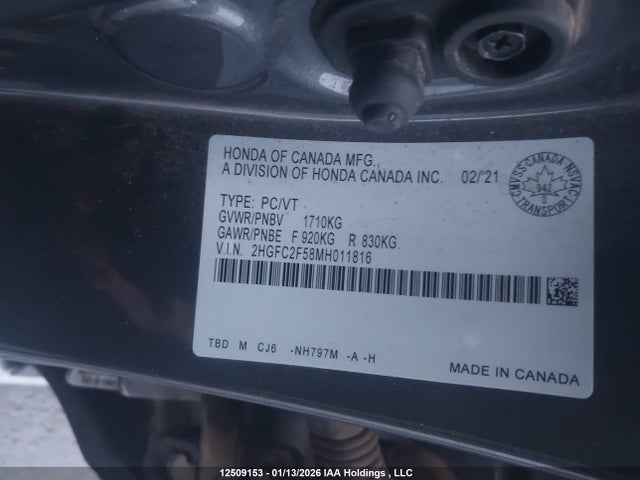 Продажа на аукционе авто 2021 Honda Civic Lx, vin: 2HGFC2F58MH011816, номер лота: 12509153