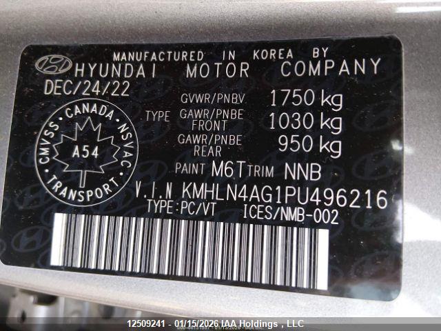 KMHLN4AG1PU496216 Hyundai ELANTRA SEL