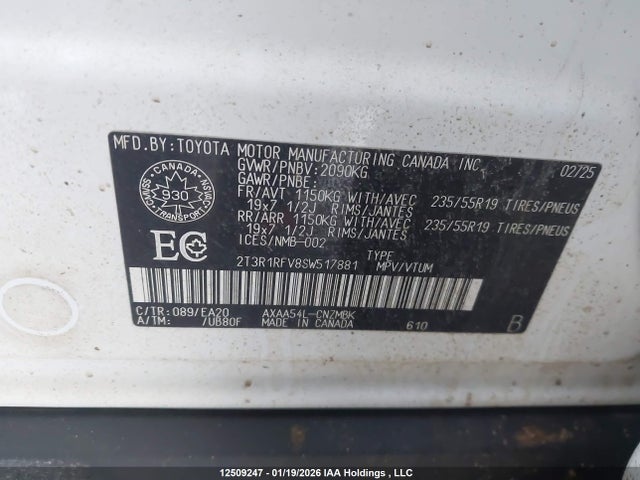 2T3R1RFV8SW517881 Toyota Rav4 Xle/xle Premium