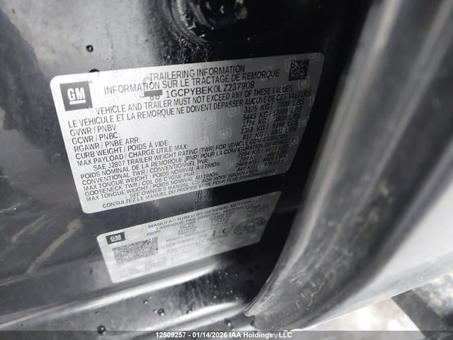 1GCPYBEK0LZ237908 Chevrolet Silverado 1500 Custom