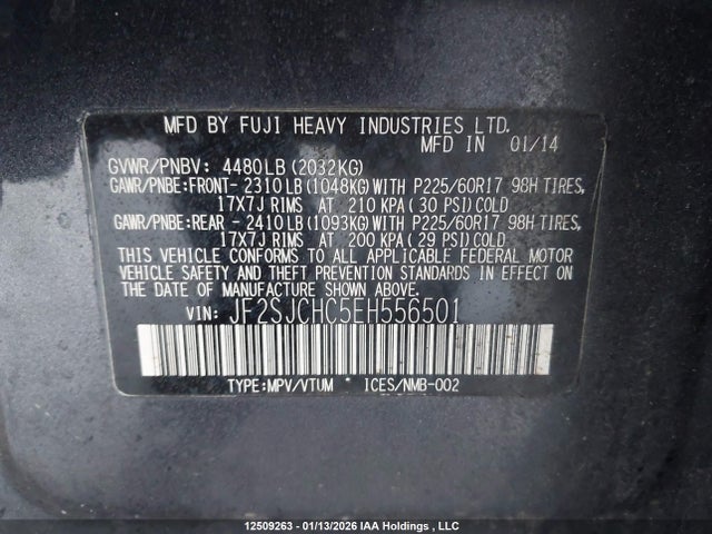 JF2SJCHC5EH556501 Subaru Forester 2.5i Limited