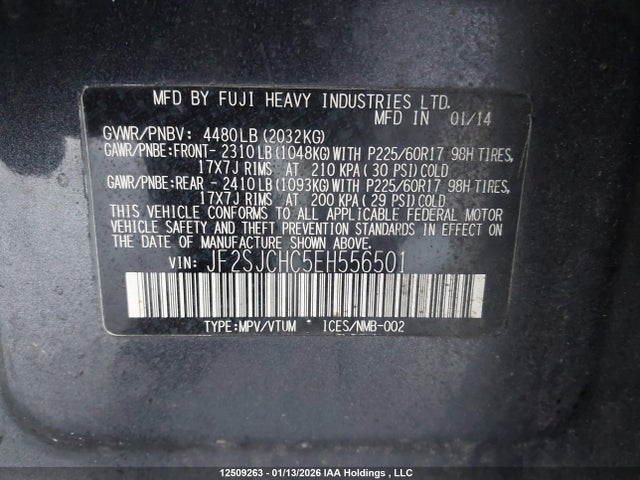 JF2SJCHC5EH556501 Subaru Forester 2.5i Limited