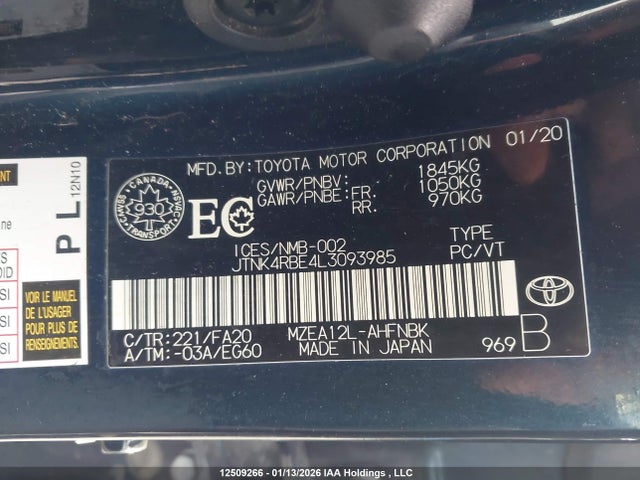 JTNK4RBE4L3093985 Toyota Corolla Se/xse