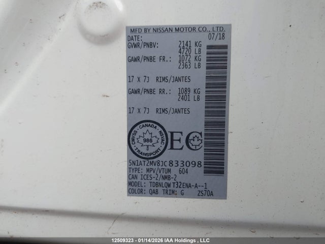5N1AT2MV8JC833098 Nissan Rogue