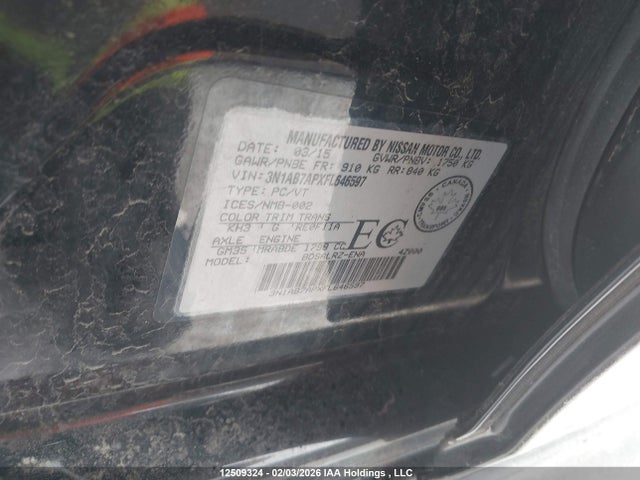 Продажа на аукционе авто 2015 Nissan Sentra 1.8 S/1.8 Sl/1.8 Sr/1.8 Sv, vin: 3N1AB7APXFL646597, номер лота: 12509324