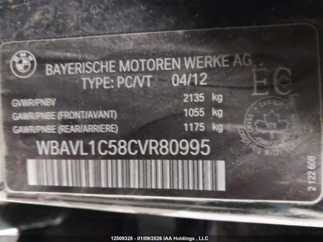 Aukcja sprzedaży 2012 Bmw X1 Xdrive28i, vin: WBAVL1C58CVR80995, numer aukcji: 12509328