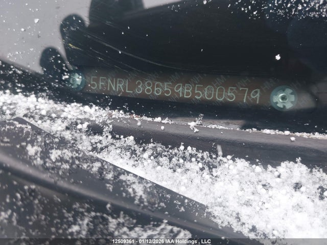 12509361 :رقم المزاد ، 5FNRL38659B500579 vin ، 2009 Honda Odyssey Exl مزاد بيع