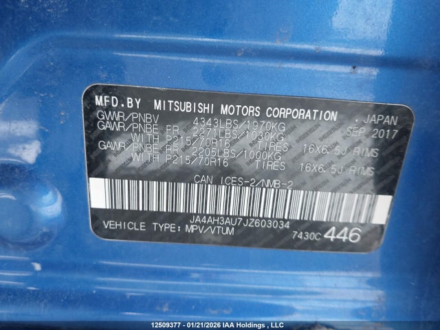 JA4AH3AU7JZ603034 Mitsubishi Rvr Es/se