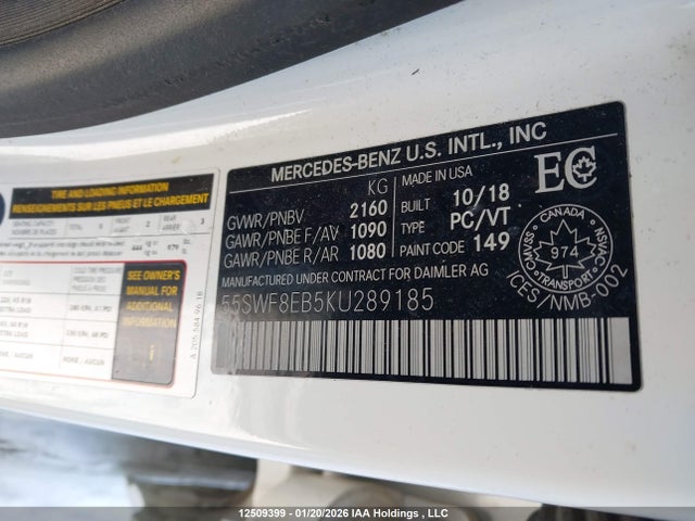 55SWF8EB5KU289185 Mercedes-Benz C 300 4matic