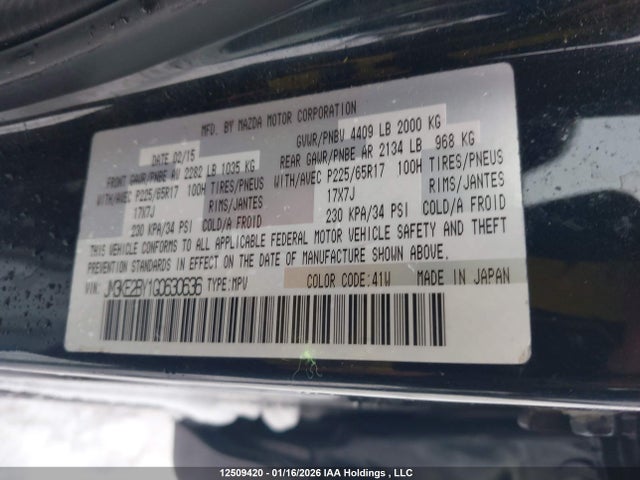 JM3KE2BY1G0630636 Mazda CX-5 SPORT