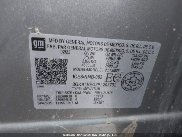 3GKALVEG2PL203701 GMC Terrain Slt