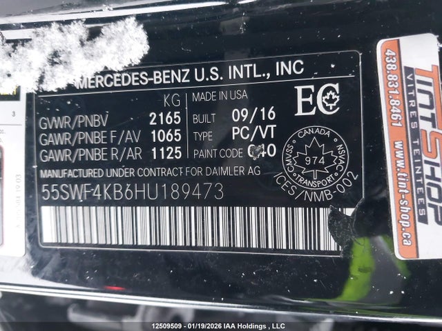 55SWF4KB6HU189473 Mercedes-Benz C 300 4matic