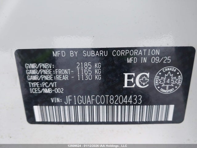 Subaru Impreza 2026 JF1GUAFC0T8204433 Image 9