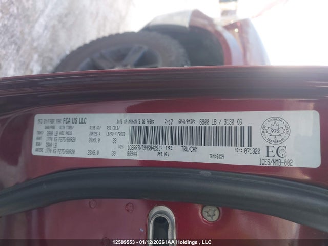 1C6RR7NT9HS842917 RAM 1500 Laramie