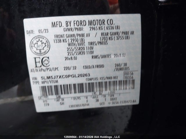 5LM5J7XC0PGL20263 Lincoln Aviator Reserve