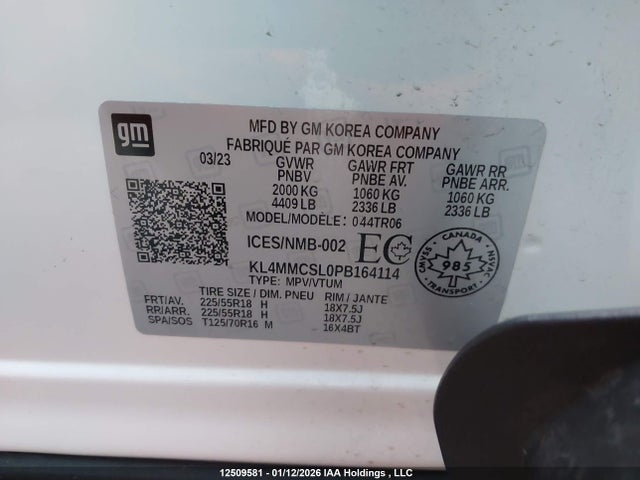 KL4MMCSL0PB164114 Buick Encore Gx Preferred