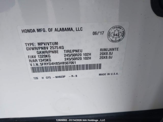 Acura Mdx Elite Package 2017 5FRYD4H85HB507061 Image 9
