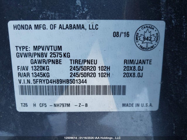 Acura Mdx Advance 2017 5FRYD4H89HB501344 Image 19