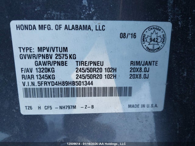 Acura Mdx Advance 2017 5FRYD4H89HB501344 Image 9