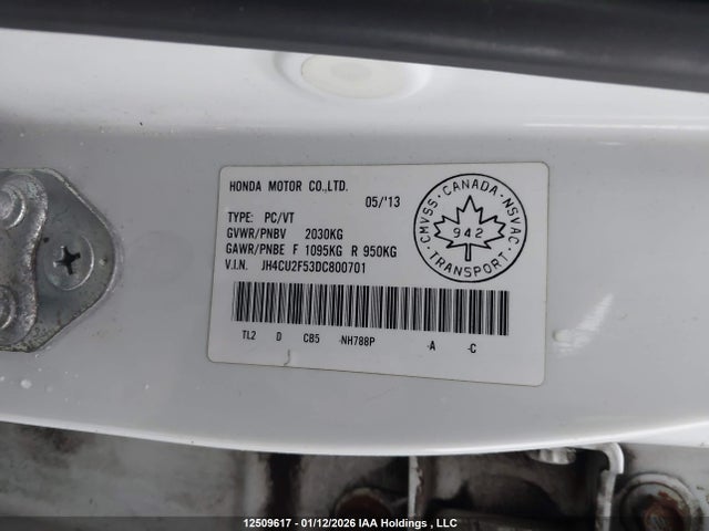 Продажа на аукционе авто 2013 Acura Tsx, vin: JH4CU2F53DC800701, номер лота: 12509617