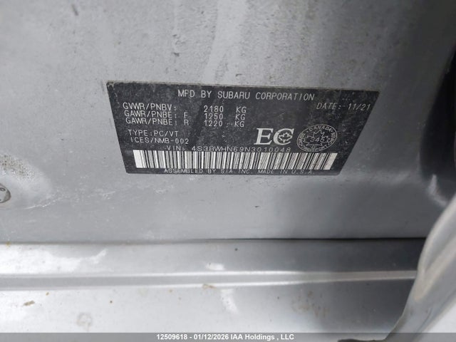 Продажа на аукционе авто 2022 Subaru Legacy Limited Gt, vin: 4S3BWHN69N3010048, номер лота: 12509618