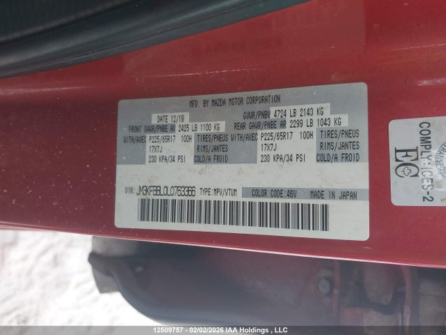 JM3KFBBL0L0763366 Mazda Cx-5 Gx
