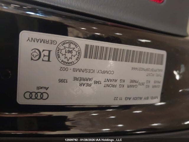 WAUPFBF28PN031444 Audi S7 2.9t