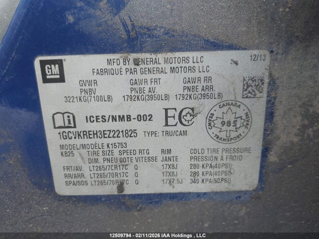 1GCVKREH3EZ221825 Chevrolet Silverado 1500 1lt/2lt