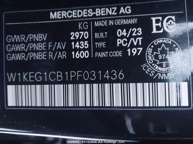W1KEG1CB1PF031436 Mercedes-Benz Eqe 350 4matic
