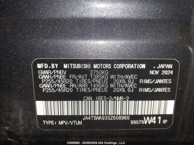 JA4T5WA93SZ608960 Mitsubishi Outlander Sel