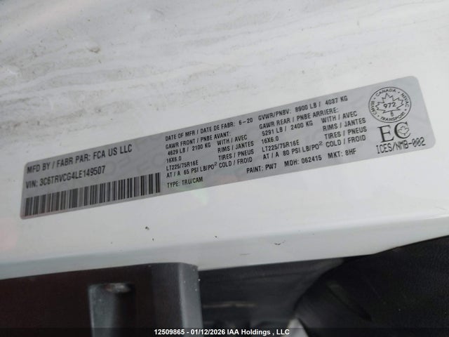 3C6TRVCG4LE149507 RAM Promaster 2500 2500 High