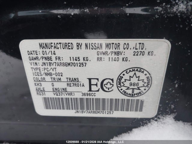 JN1BV7AR8EM701257 Infiniti Q50 Premium/sport