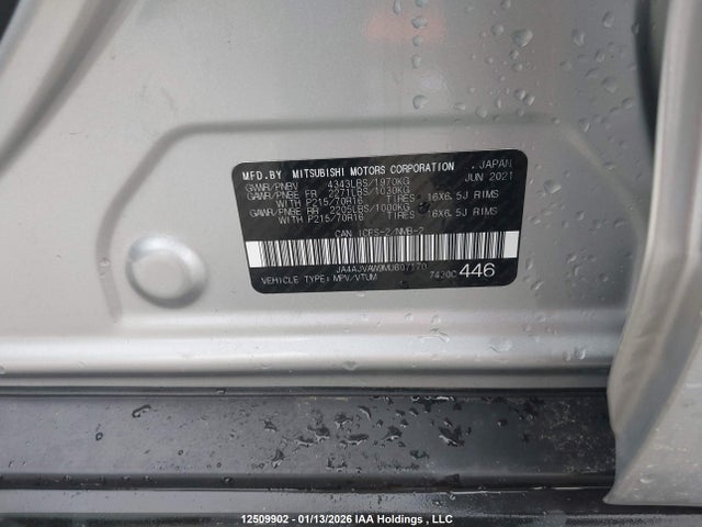 JA4AJVAW9MU607170 Mitsubishi Rvr Se/sel/le/gt