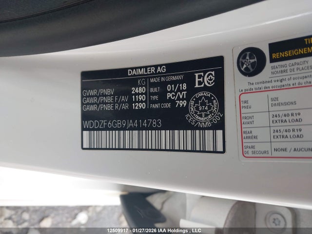WDDZF6GB9JA414783 Mercedes-Benz E 400 4matic