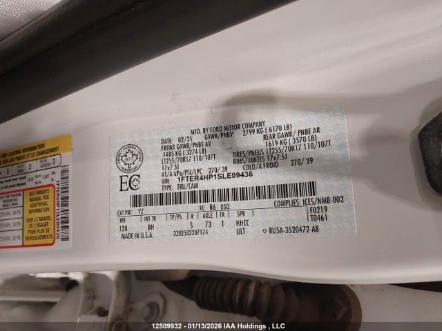 Продажа на аукционе авто 2025 Ford Ranger Xlt, vin: 1FTER4HP1SLE09436, номер лота: 12509932