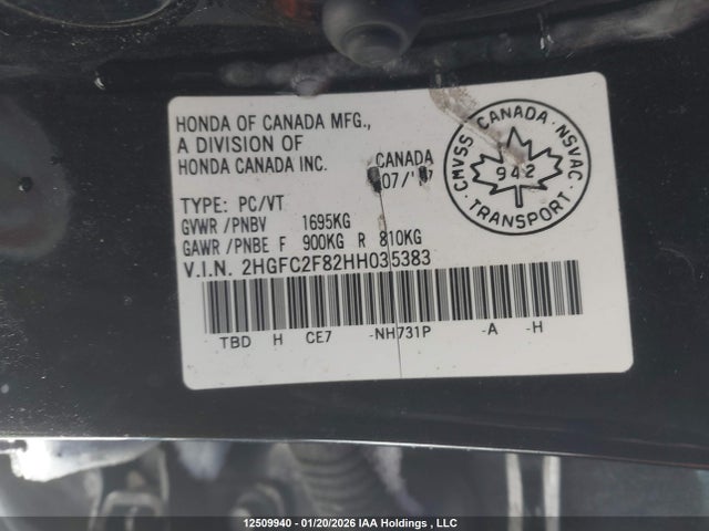 Honda Civic Ex 4dr 2017 2HGFC2F82HH035383 Image 9