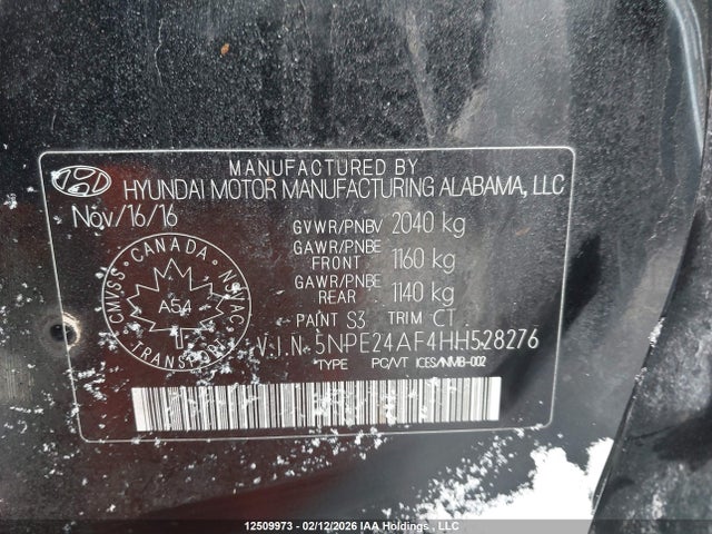 5NPE24AF4HH528276 Hyundai Sonata
