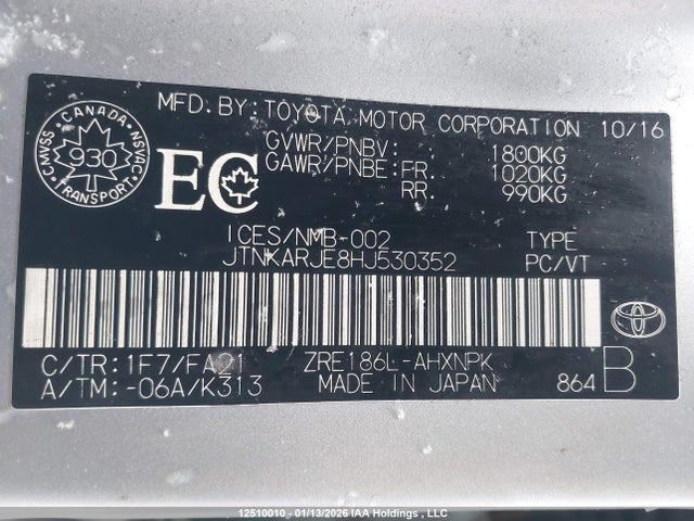 JTNKARJE8HJ530352 Toyota COROLLA IM