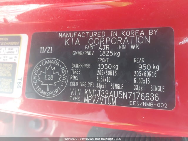 KNDJ33AU5N7176636 KIA Soul Ex/ex Premium/ex+/gt-line Limited