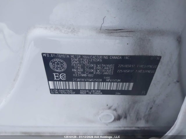 Toyota RAV4 LE 2016 2T3BFREV7GW525028 Image 9