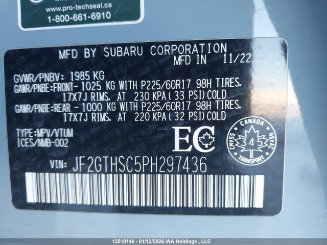 Subaru Crosstrek Outdoor 2023 JF2GTHSC5PH297436 Image 9