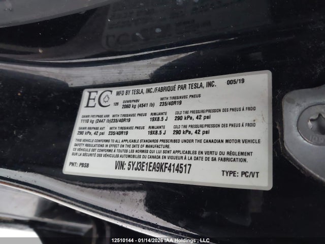 Tesla Model 3 Long Range/mid Range/standard Range/standard Range Plus 2019 5YJ3E1EA9KF414517 Image 18