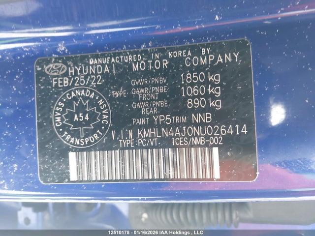 KMHLN4AJ0NU026414 Hyundai Elantra Hybrid Ultimate