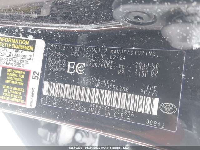 4T1S11AK7RU250266 Toyota CAMRY SE