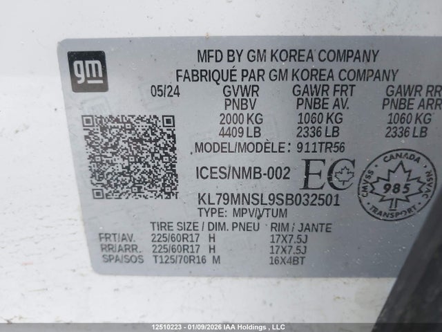 KL79MNSL9SB032501 Chevrolet Trailblazer Ls