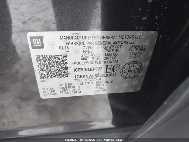 1GKKNWLS8JZ191033 GMC Acadia Slt-2