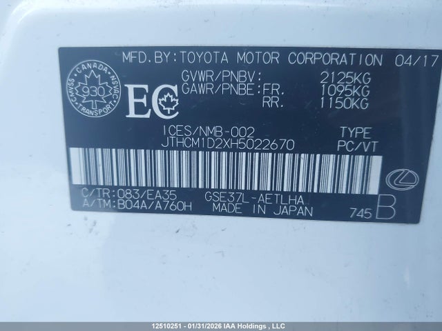 JTHCM1D2XH5022670 Lexus Is 300 300